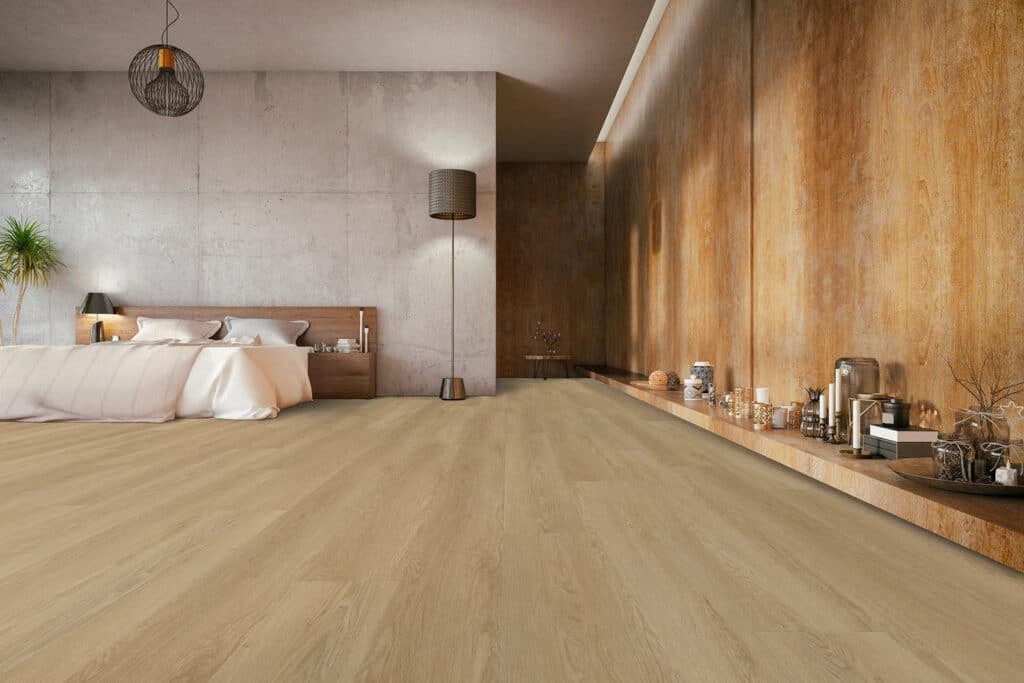 Stroken Julia gerookt eiken PVC vloer van Stile Floors – realistische houtlook voor woonkamer en slaapkamer.
