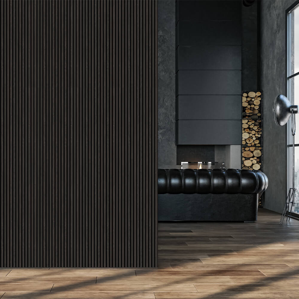 ideologie Vermindering orgaan Lattenwand zwart eiken - akoestisch wandpaneel | Stile Floors