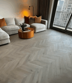 Vivian greige PVC Hongaarse punt