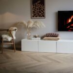 Vivian beige eiken XL PVC visgraat vloer walvisgraat