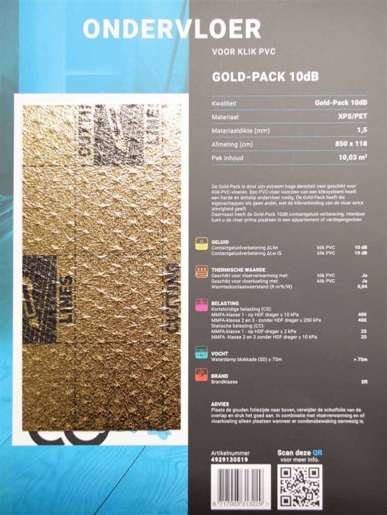 Gold Pack Ondervloer Klik PVC | Stile Floors