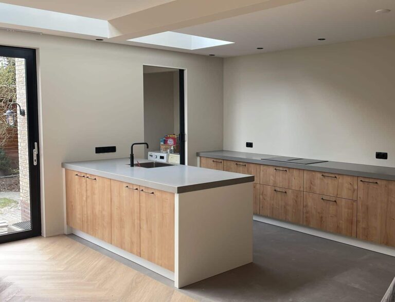 Vivian beige eiken XL visgraat en real taupe