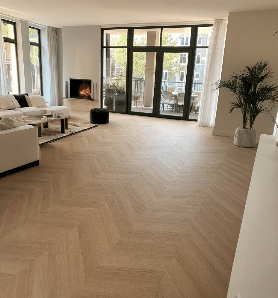 Nore beige eiken Hongaarse punt vloer