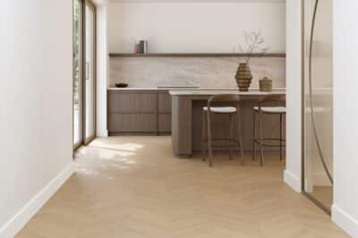 Nore warm bruin eken Hongaarse punt vloer