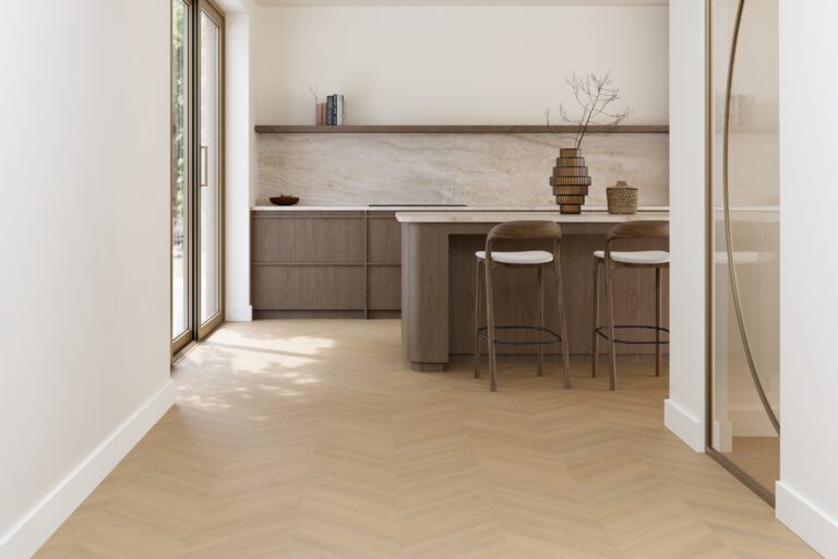 Nore warm bruin eken Hongaarse punt vloer