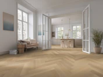Nore zandbeige eiken pvc visgraat